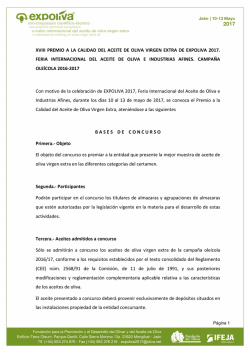 xviii premio a la calidad del aceite de oliva virgen extra de expoliva