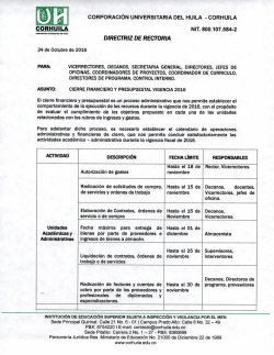 Cierre Financiero - Corporaci&oacute;n Universitaria del Huila