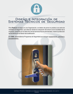 Dise&ntilde;o e Integraci&oacute;n de Sistemas T&eacute;cnicos de Seguridad