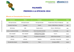 Palmar&eacute;s Premios a la Eficacia 2016