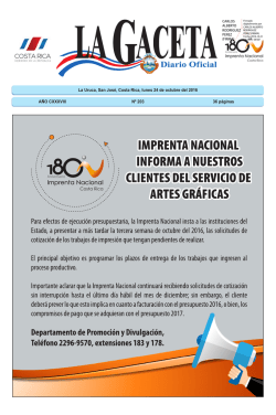LA GACETA N&deg; 203 de la fecha 24 10 2016