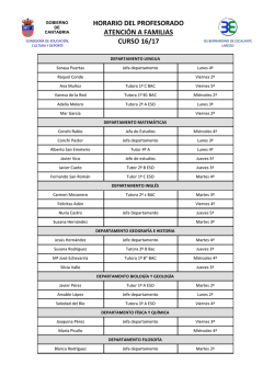 HORARIO DEL PROFESORADO ATENCI&Oacute;N A FAMILIAS CURSO
