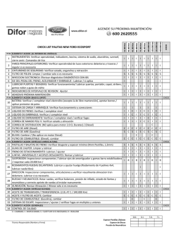 Pauta Mantenci&oacute;n NEW FORD ECOSPORT