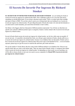 El Secreto De Invertir Por Ingresos By Richard Stooker