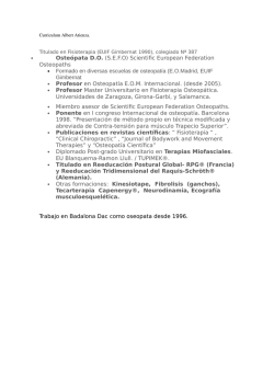 Oste&oacute;pata D.O. (S.E.F.O) Scientific European Federation Osteopaths