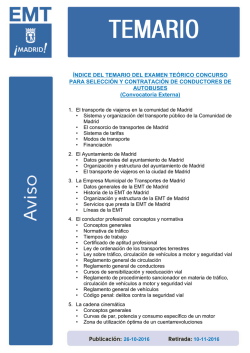 Temario. Convocatoria Octubre 2016