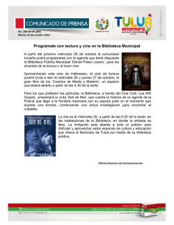 Progr&aacute;mate con lectura y cine en la Biblioteca Municipal