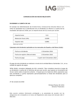 COMUNICACI&Oacute;N DE HECHO RELEVANTE