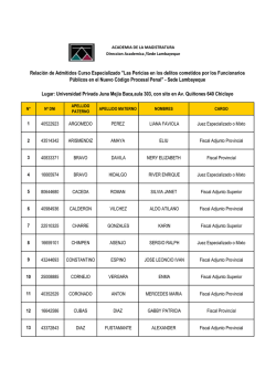 Relaci&oacute;n de Admitidos Curso Especializado "Las Pericias