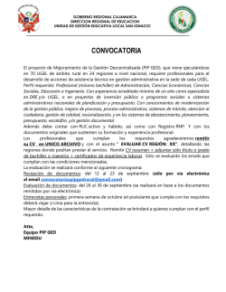 CONVOCATORIA - UGEL San Ignacio