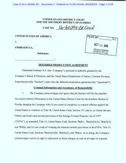 Embraer Deferred Prosecution Agreement