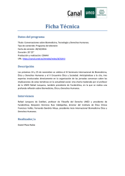 Ficha T&eacute;cnica: Conversaciones sobre Biomedicina