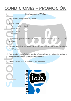 condiciones &ndash; promoci&oacute;n