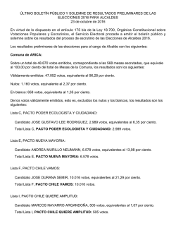 &Uacute;LTIMO BOLET&Iacute;N P&Uacute;BLICO Y SOLEMNE DE