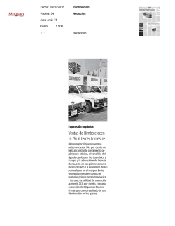 Expansi&oacute;n org&aacute;nica Ventas de Bimbo crecen 14.1% al tercer trimestre