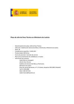 Plaza de Jefe de &Aacute;rea T&eacute;cnica en Ministerio de Justicia