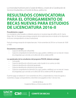 resultados convocatoria para el otorgamiento de becas nuevas para