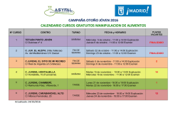 Calendario y plazas vacantes