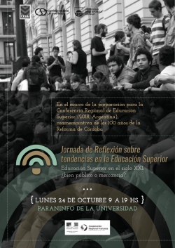 PARANINFO DE LA UNIVERSIDAD Jornada de Reflexi&oacute;n sobre