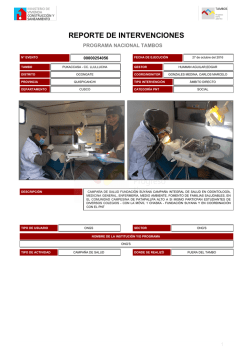 REPORTE DE INTERVENCIONES