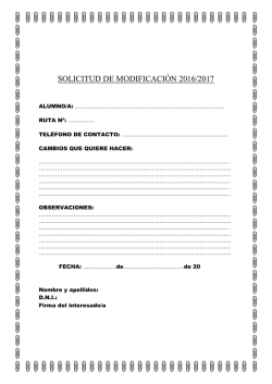 SOLICITUD DE MODIFICACI&Oacute;N 2016/2017
