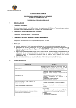 terminos de referencia contratacion administrativa de servicios
