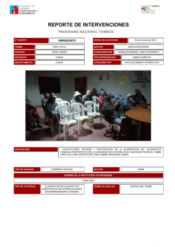 REPORTE DE INTERVENCIONES