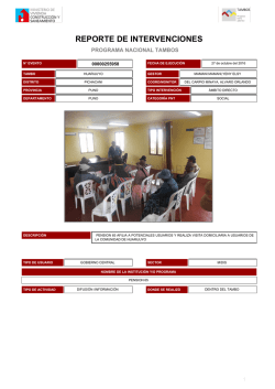 REPORTE DE INTERVENCIONES