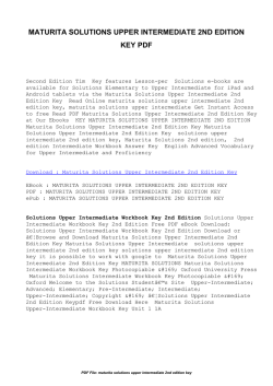 Maturita Solutions Upper Intermediate 2nd Edition Key | Free