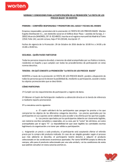 BASES Y CONDICIONES 20% y fiesta de los precios EL MUELLE