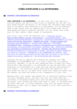 Como Acercarse A La Astronomia