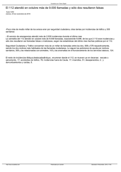 El 112 atendi&oacute; en octubre m&aacute;s de 9.000 llamadas y s&oacute;lo dos