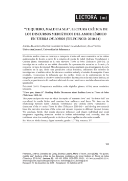 &ldquo;te quiero, maldita sea&rdquo;. lectura cr&iacute;tica de los discursos medi&aacute;ticos