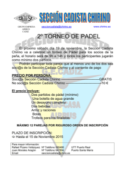 2&ordm; torneo de padel - Secci&oacute;n Cadista Chirino
