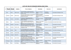lista de seleccionados modalidad oral - Universidad del B&iacute;o-B&iacute;o