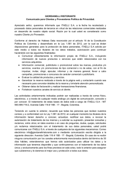 Pol&iacute;tica de Privacidad