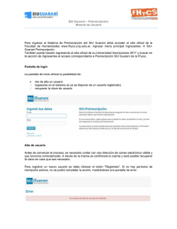 SIU Guaran&iacute; &ndash; Preinscripci&oacute;n Manual de Usuario - FHyCS-UNJu