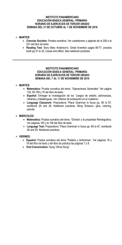 agenda de tercer grado - Instituto Panamericano