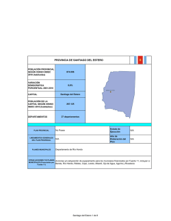 provincia de santiago del estero - Observatorio Nacional para la