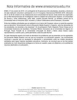 Nota Informativa de www.enesonora.edu.mx