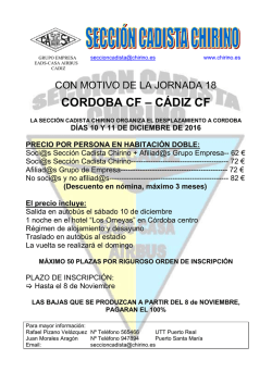 cordoba cf &ndash; c&aacute;diz cf - Secci&oacute;n Cadista Chirino