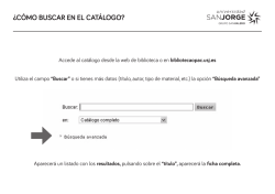 C&oacute;mo buscar en el cat&aacute;logo / How to search the catalogue
