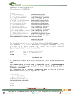 convocatoria - Prefectura de Esmeraldas