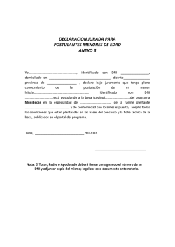 declaracion jurada para postulantes menores de edad anexo 3