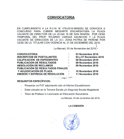 convocatoria - UGEL Chanchamayo