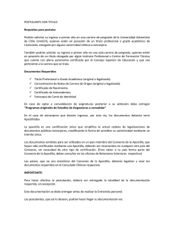 POSTULANTE CON TITULO Requisitos para postular Podr&aacute;n