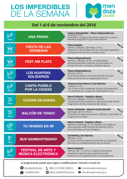 Del 1 al 6 de noviembre del 2016