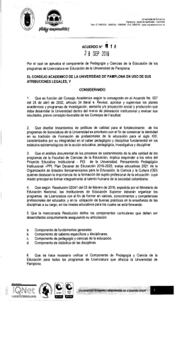 Acuerdo No. 116 del 28 de septiembre de 2016