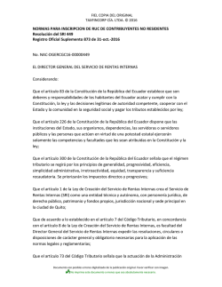 NORMAS PARA INSCRIPCION DE RUC DE