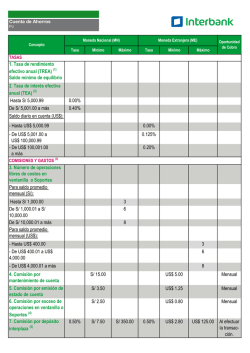 Saldo m&iacute;nimo de equilibrio 2. Tasa de inter&eacute;s efectiva anual (TEA) (2)